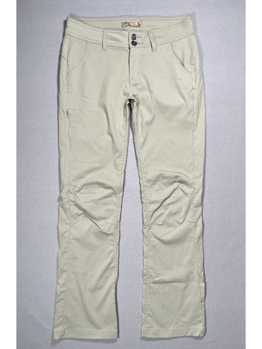 Prana Halle Outdoor Hiking Zion Stretch Roll Up Khaki Pants - Women Size 4 X 32 - Picture 1 of 16